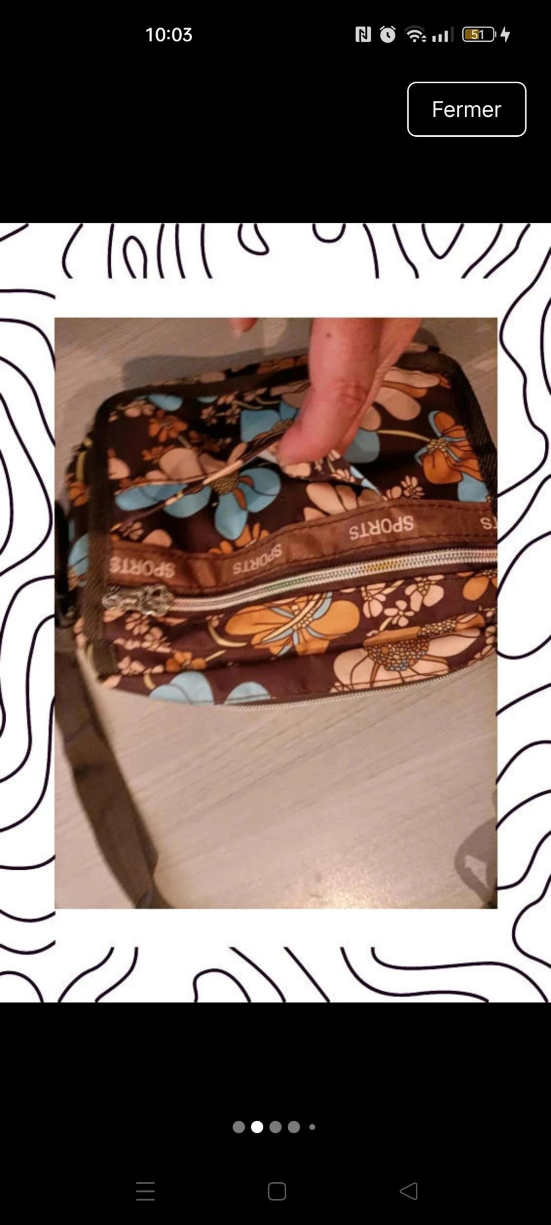 Sac bandoulière motifs floraux style vintage/bohème – photo 2